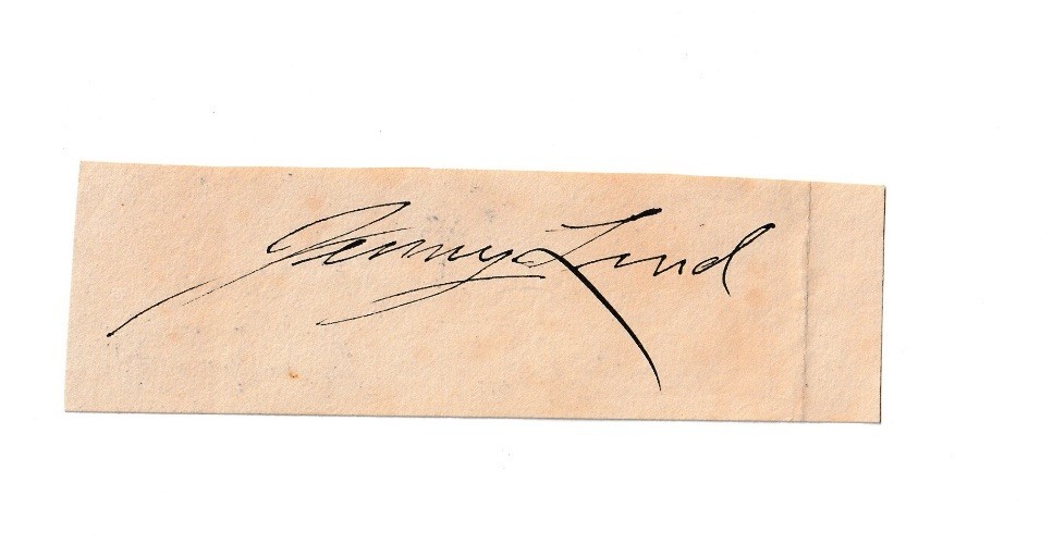 ORIGINAL JENNY LIND CUT SIGNATURE