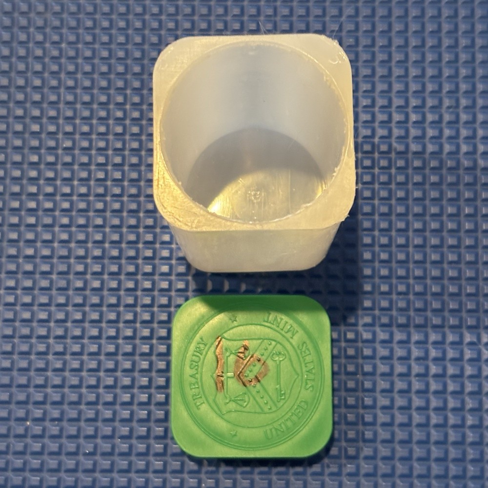 US Mint Silver Eagle Tube Holder Case Green Cap Plastic Stacker Box