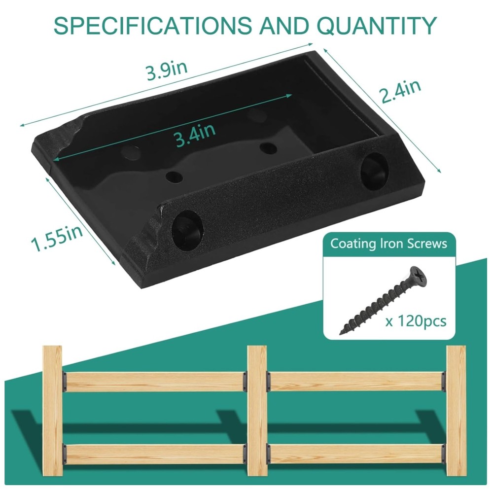 20pcs Deck Railing Brackets with Wood Screws