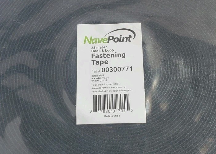 Nave Point Hook Loop Strap 1/2"X 150' + Black Reusable Cable Bundle Organization