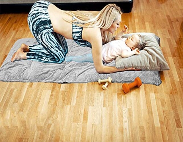 Thick Camping Sleeping Pad, Soft Comfortable Microfiber Camping Cot Pads Grey