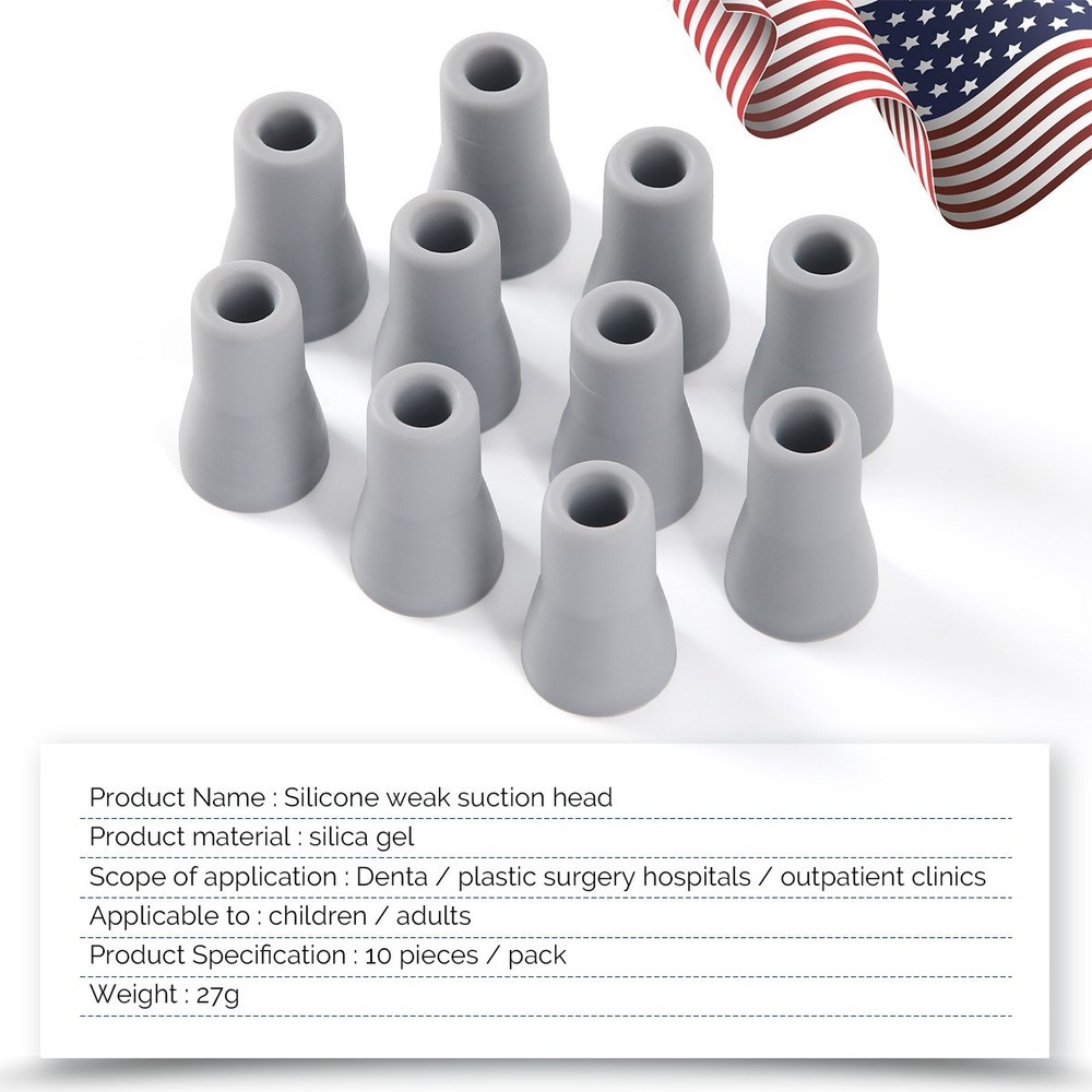 10pcs Dental Saliva Ejector Weak Suction Rubber Snap Tip Adapter Replacement