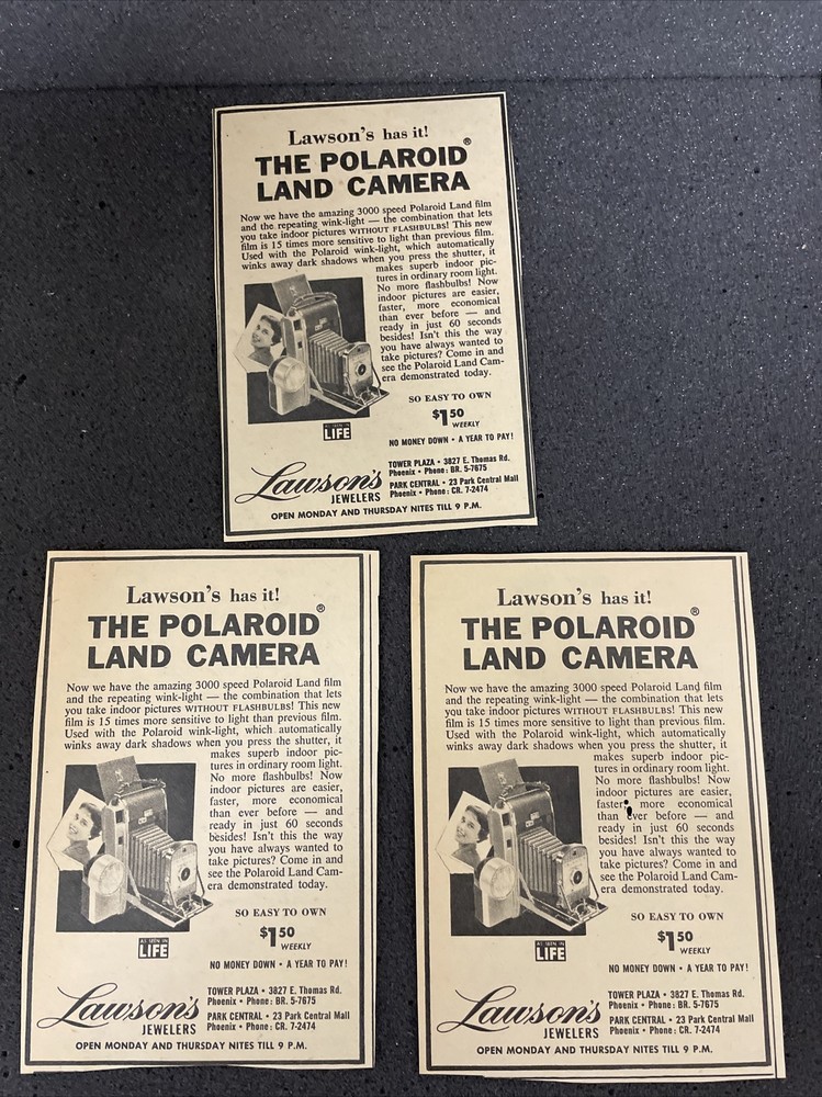 Vintage 1950’s Print Camera Advertisements