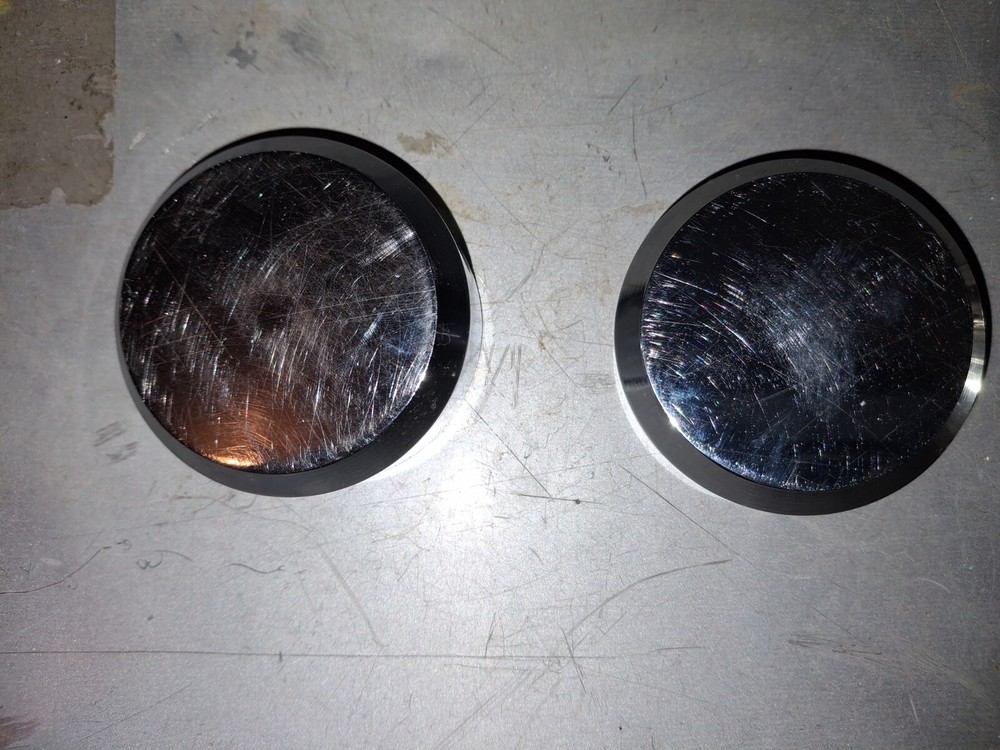 2 chrome puck style locks set