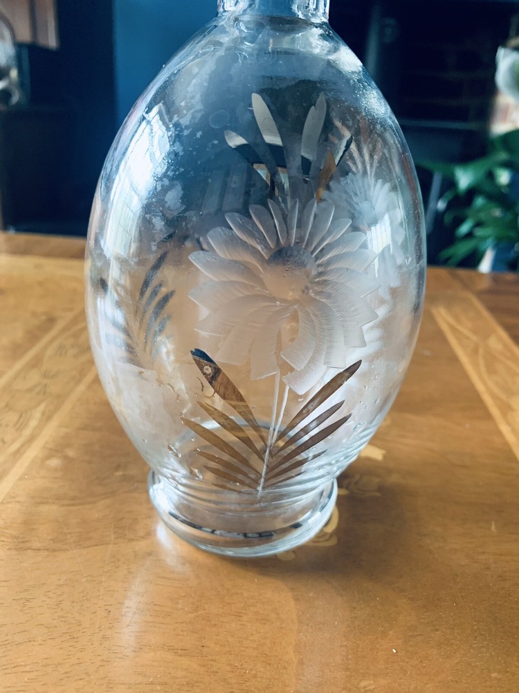 small vintage glass bottle 20cm