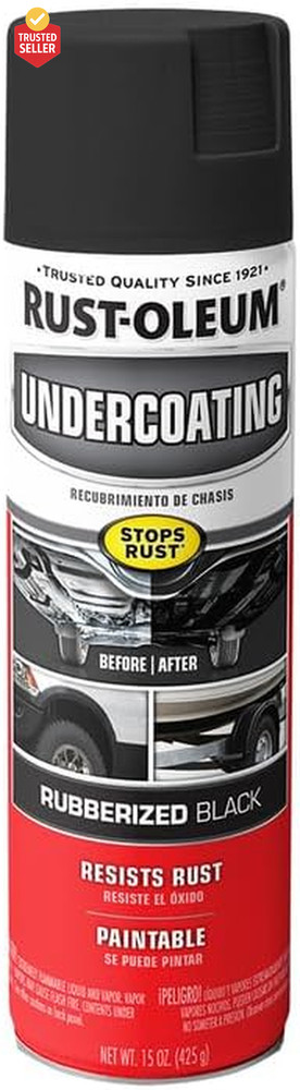 248657-6PK Stops Rust Undercoating Spray, 15 Oz, Rubberized Black, 6 Pack