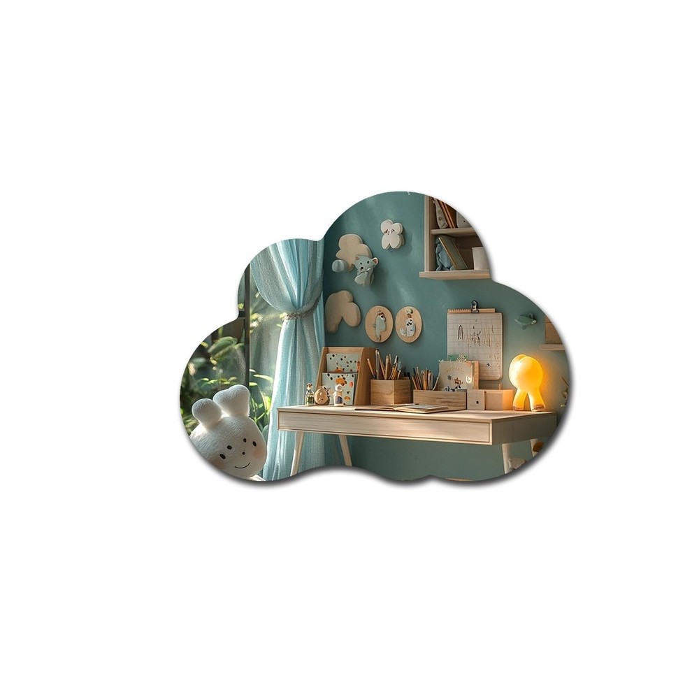 Cloud Acrylic Mirror Anti-Scratch Unbreakable Shatterproof HD Tempered Wall D...