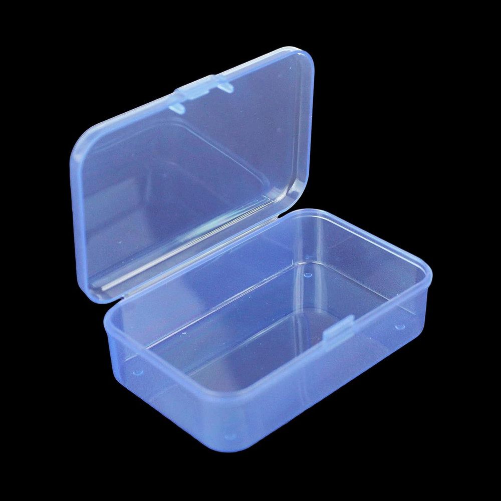 12 Pieces Mini Rectangular Plastic Boxes Empty Storage Organizer Containers with