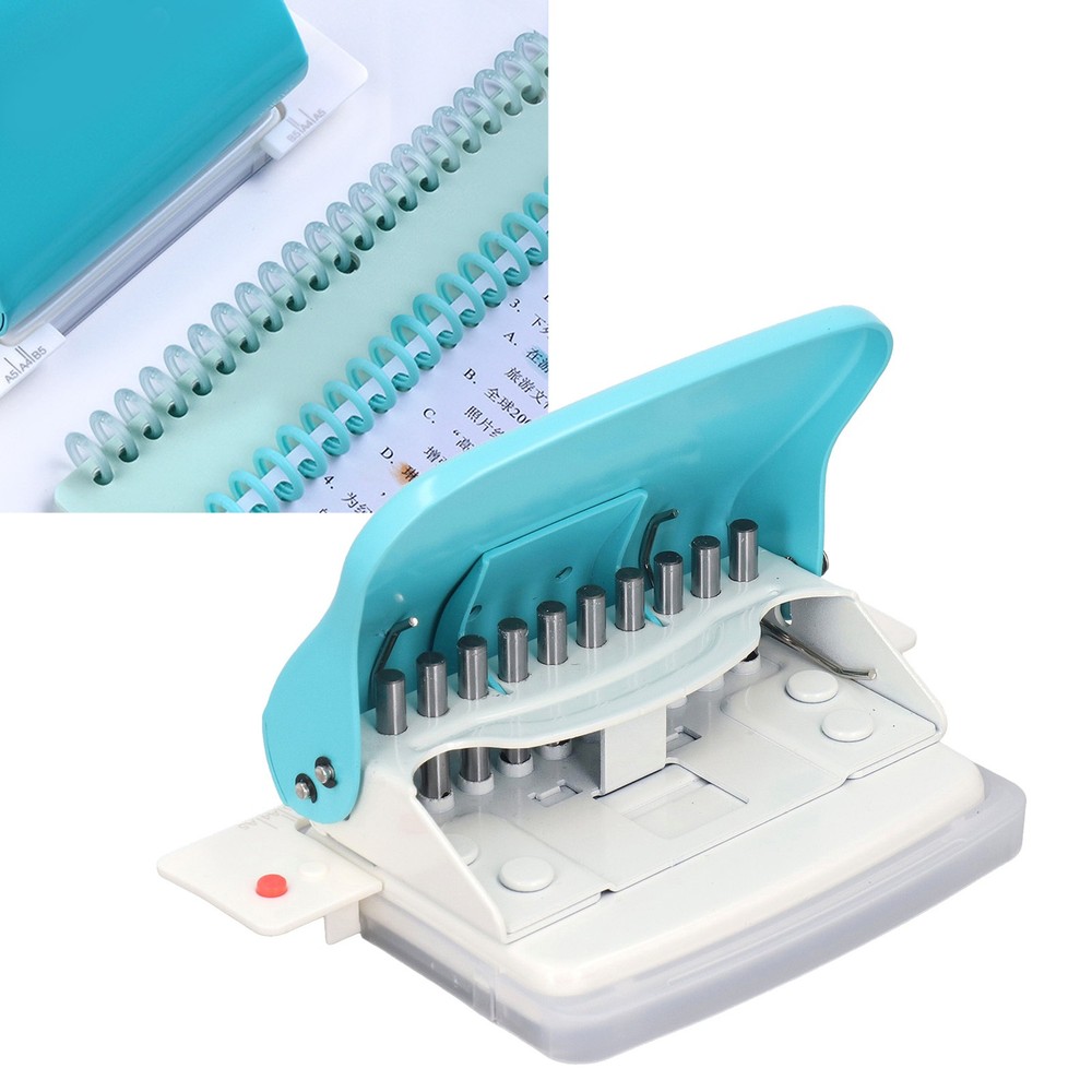 Light Blue Paper Binding Machine Handheld Portable Spiral Binder A4 A5 A6 A7 WT