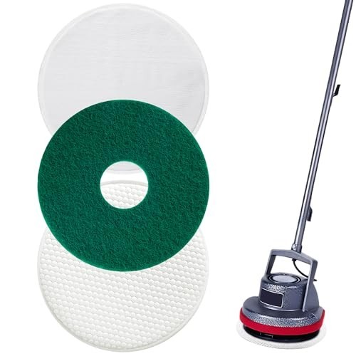 12" Floor Machine Pads 3 Pack for Oreck Orbiter Scrubber - Microfiber Bonnet & B