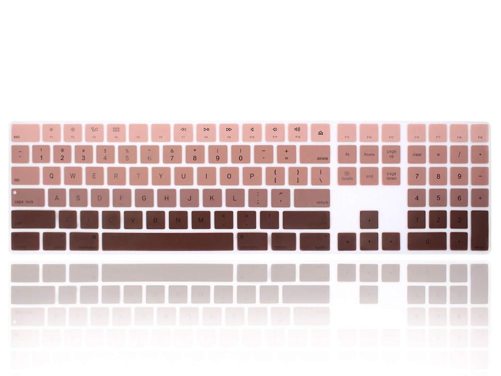 Ultra Thin Silicone Full Size Wireless Bluetooth Numeric Z-Ombre Coffee
