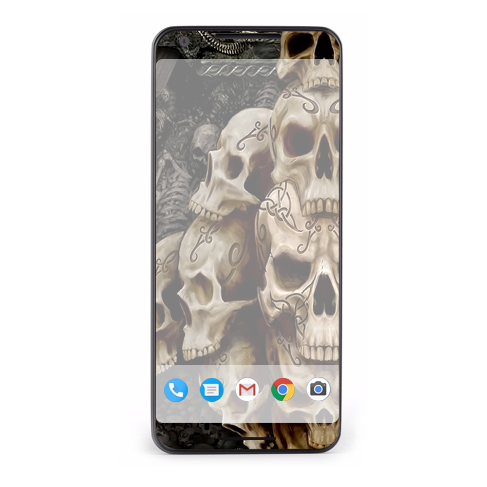 Google Pixel 2 Skins Decal Wrap Wicked Skulls Tattooed