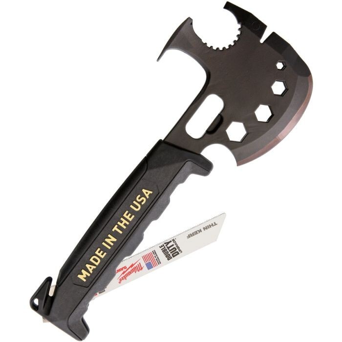 Off Grid Tools Pro Survival Axe 5" Black Carbon Steel Head Black GRN Handle