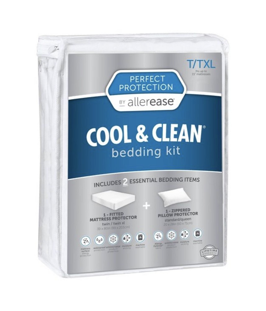 Allerease Protection Waterproof Mattress Protector BEDDING KIT - Twin/Twin XL