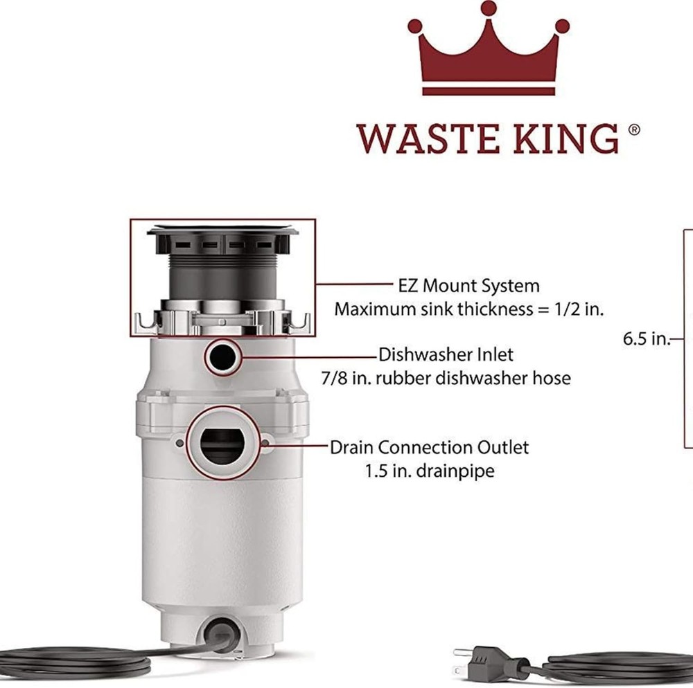 Garbage Disposal for Kitchen Sink with Power Cord,