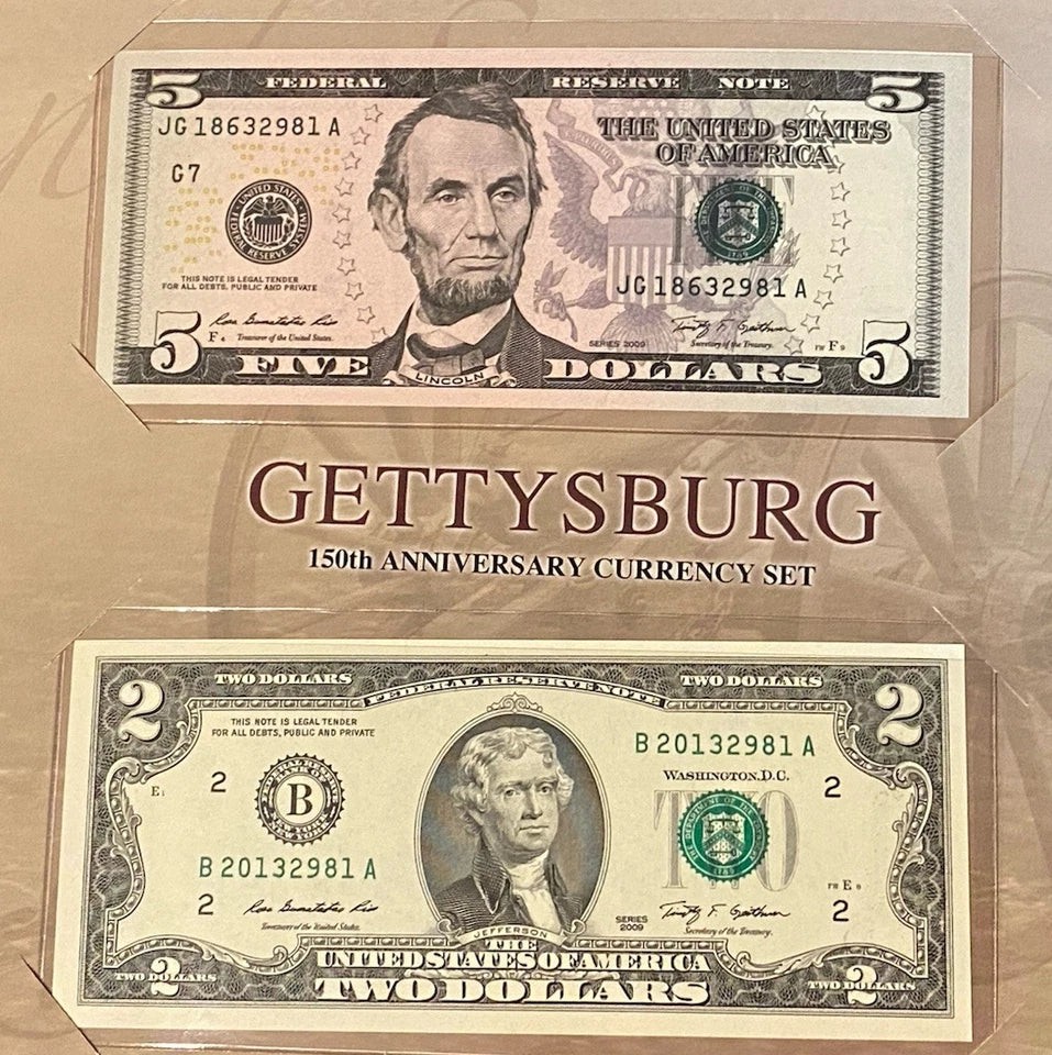 BEP Gettysburg 150th Anniversary Currency Set