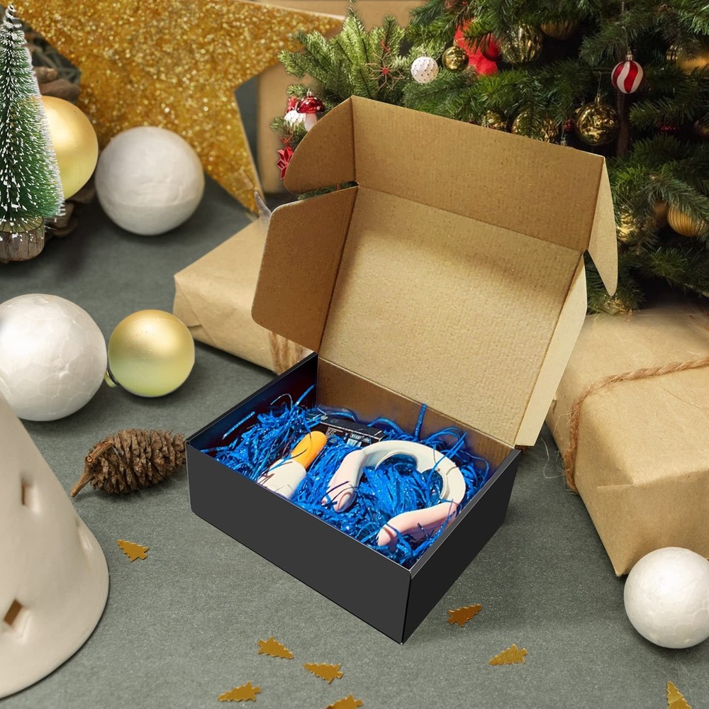 30 Pack 8x6x3 inches Black Shipping Boxes, Corrugated Mailer Boxes, Packaging...