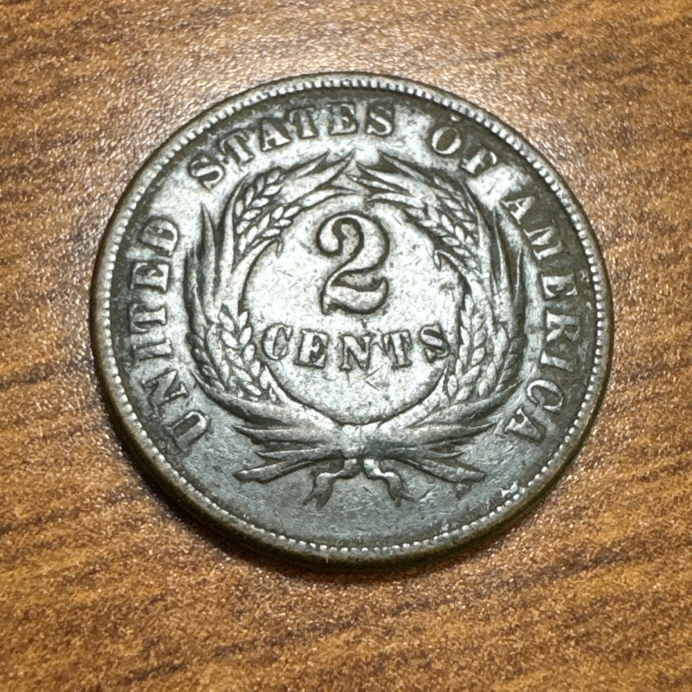 1871 Two Cent Piece 2c VF details