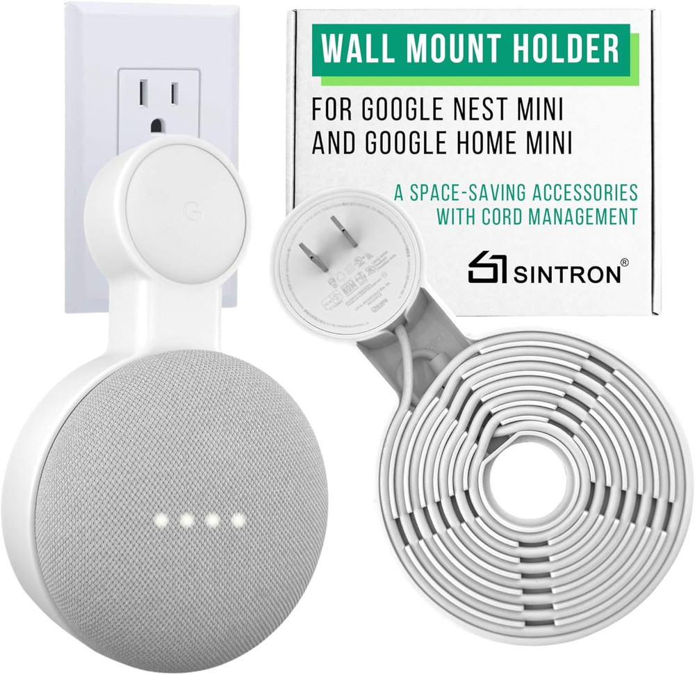 Outlet Wall Mount Holder for Google Nest Mini and Google Home Mini, a Space-Savi