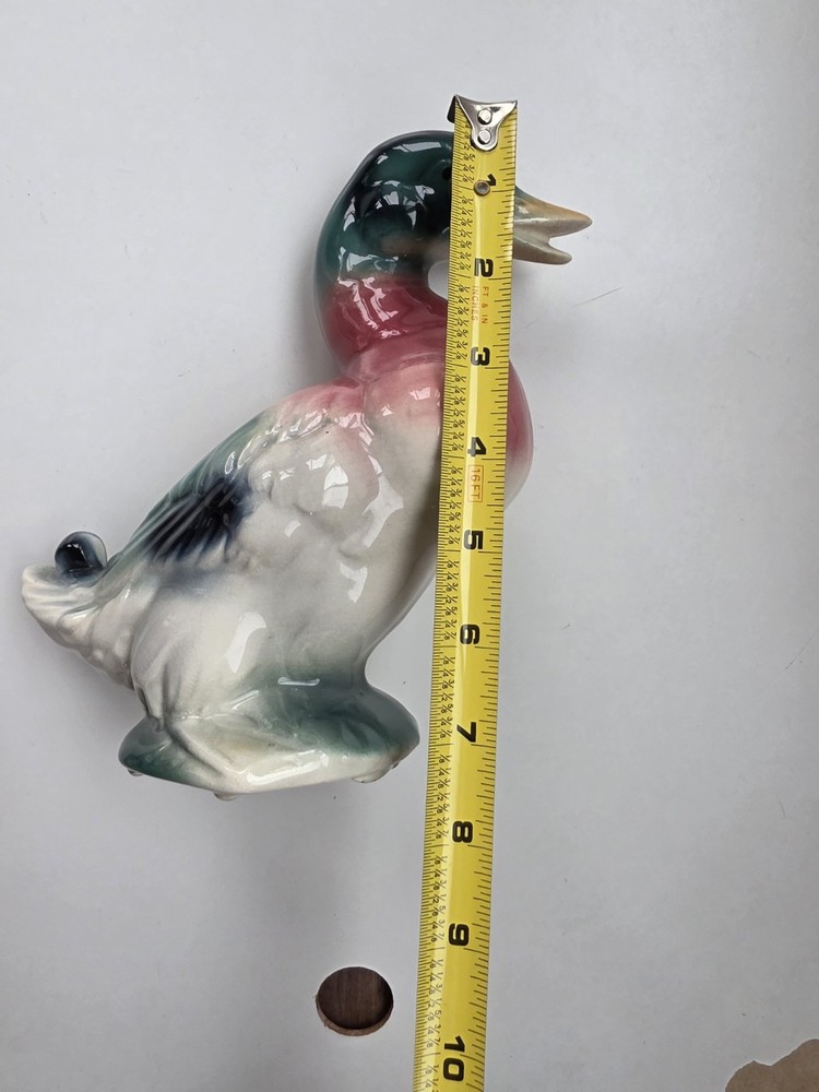 Vintage Mallard Duck Ceramic Flower Planter.