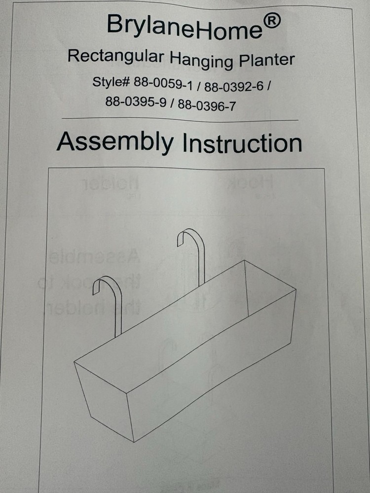 Rectangular Hanging Planter. Planter for Outdoor. Flowers not included.