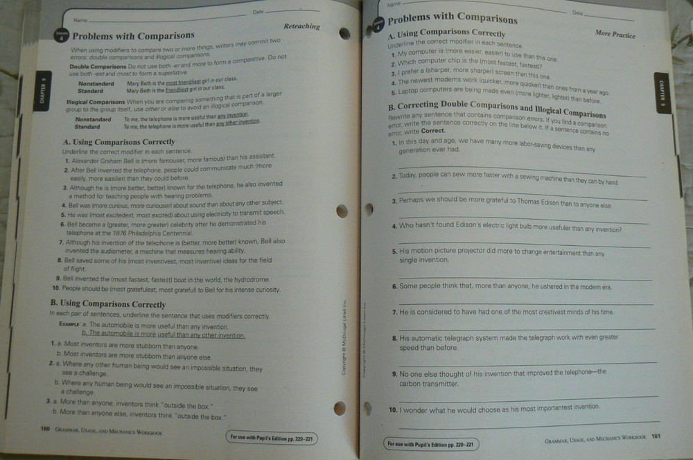 McDougal Littell LANGUAGE NETWORK, Unused Workbook gr.9/9th grammar,writing+