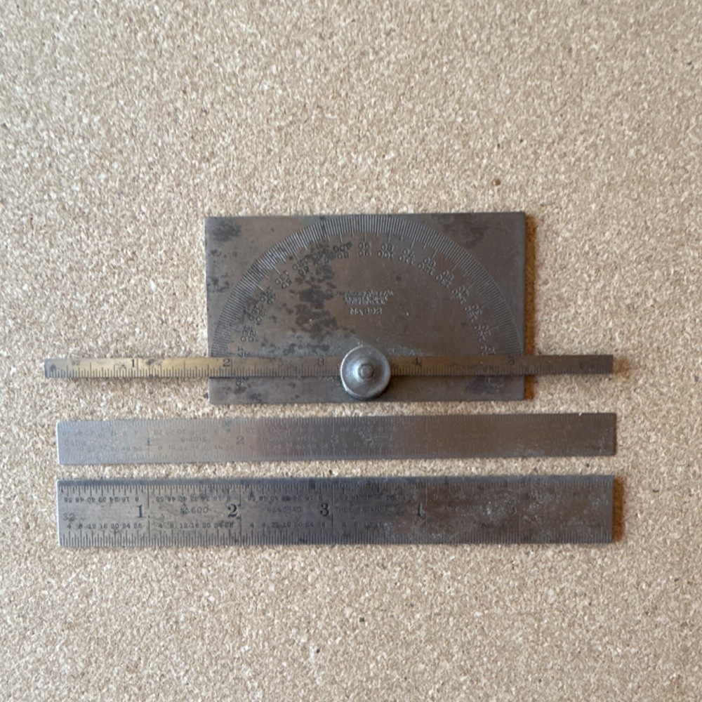 Lufkin No. 892 Rectangular Head Protractor with 6 in Blade, 0-180° Range