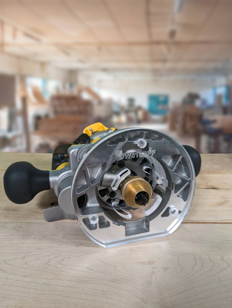 3/8" Thick baseplate upgrade with bushing compatibility for Dewalt DW6182