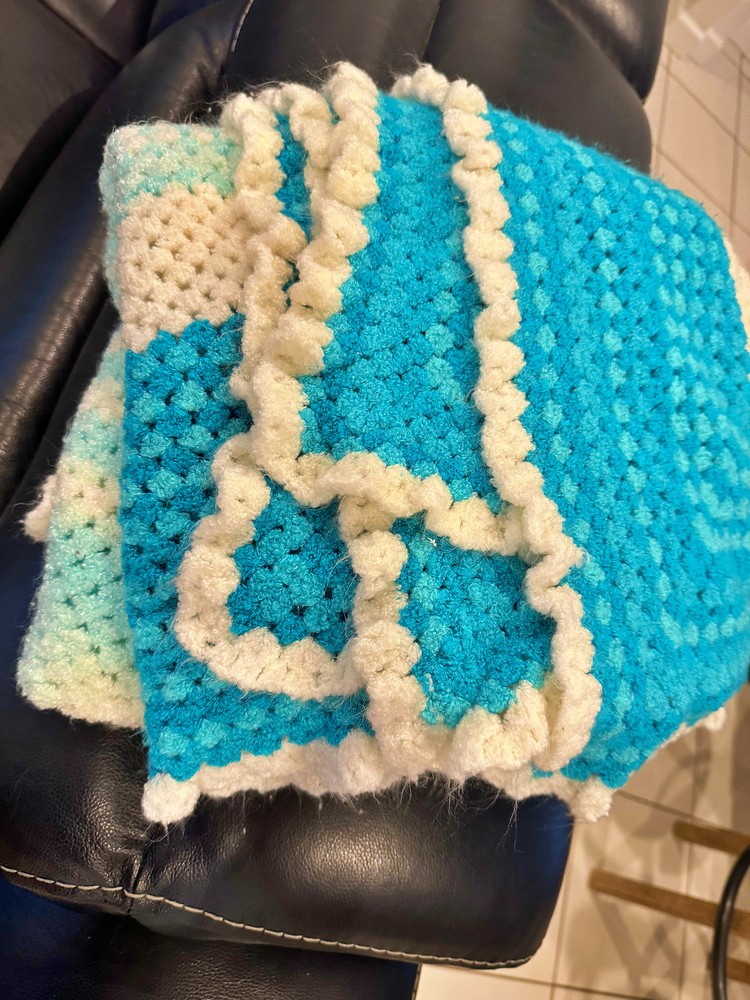 Handmade Crocheted Afghan Blanket Throw ultra soft