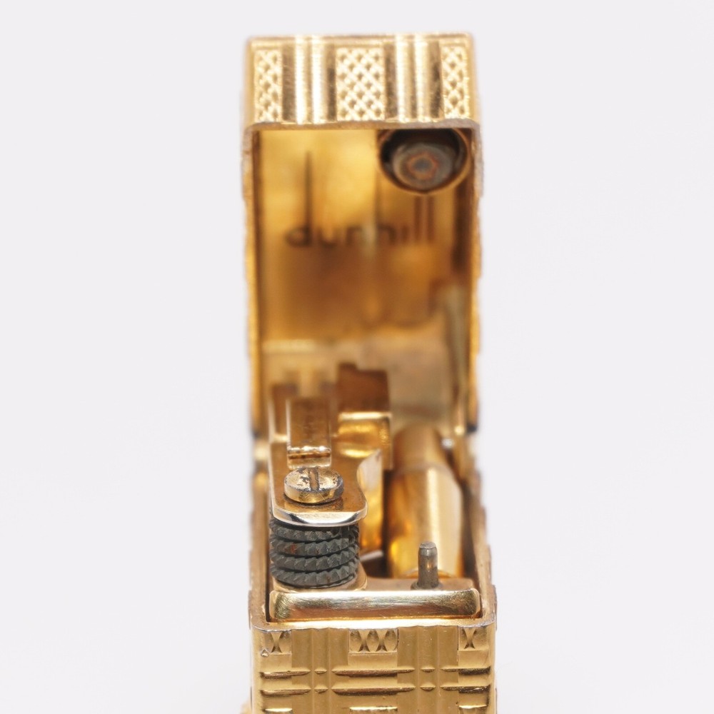 Rare Dunhill Lighter Gold check Pattern-Ultrasonically cleaned