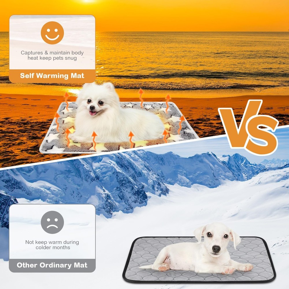 2 Pack Self Warming Cat Bed Pet Self Heating Pad Cat Warming Bed Mat 16 x 20 ...