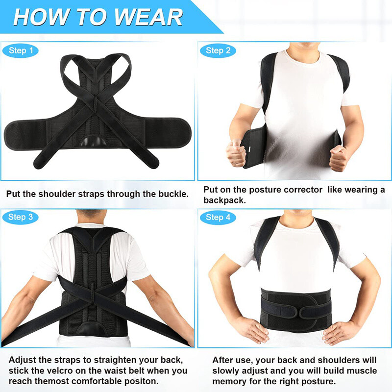 Adjustable TrueFit Posture Corrector For Support Belt Bear Back Corset FREE SHIP