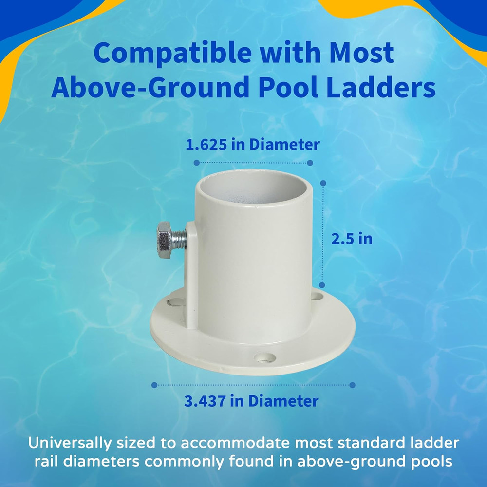 NE1228PR Aluminum Deck Flanges for above Ground Pool Ladder - Pair