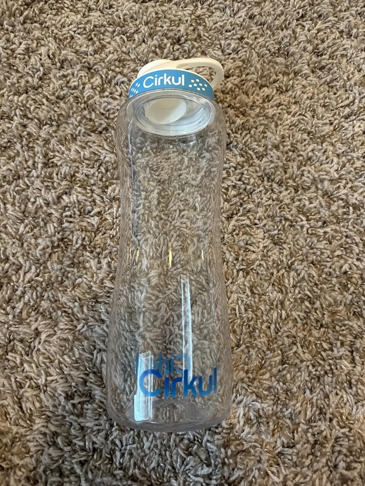 Cirkul Clear Water Bottle with Blue Cap - Reusable Drinkware