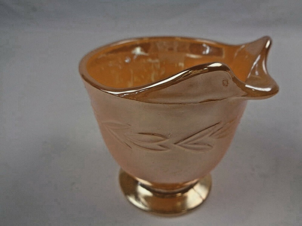 Fire King Peach Luster Laurel Leaf Design Sugar And Creamer Set