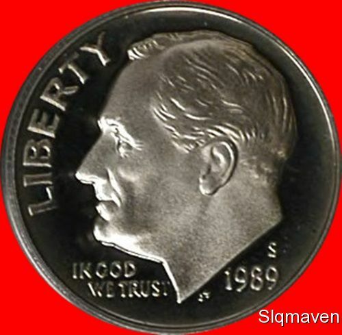 1989 S Roosevelt Dime Gem Proof