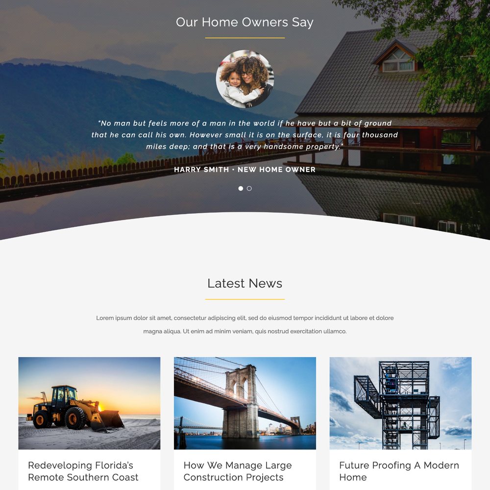 Building Construction Website Design with Free VPS Web Hosting and Installation