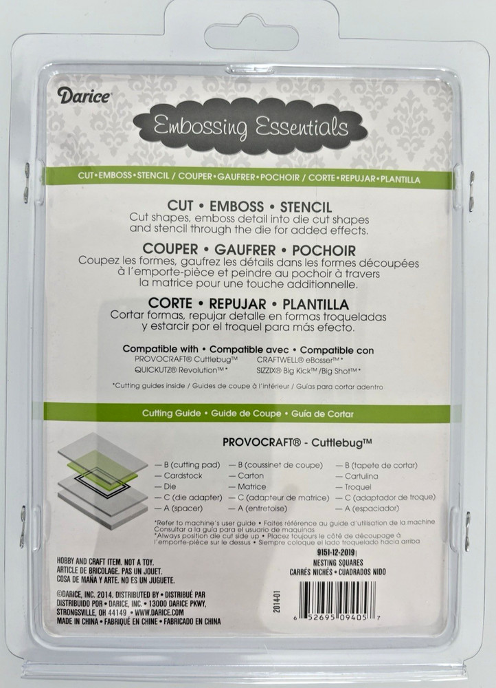 Darice Die Cut Stencil 6 pc Embossing Essentials New (Craft)