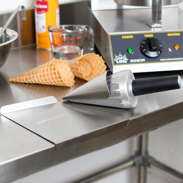 Waffle Cone Maker Ice Cream Roller Mold Big Rolling Forming Tool 10" 2-Piece Set