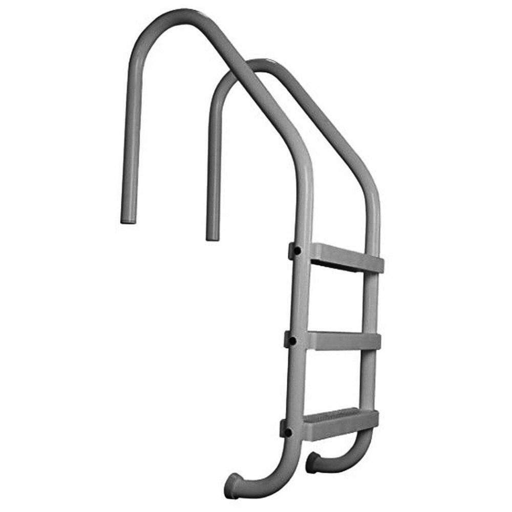Saftron 3 Step Inground Pool Ladder & Ladder & Rail Anchor Socket Cover, 2 Pack