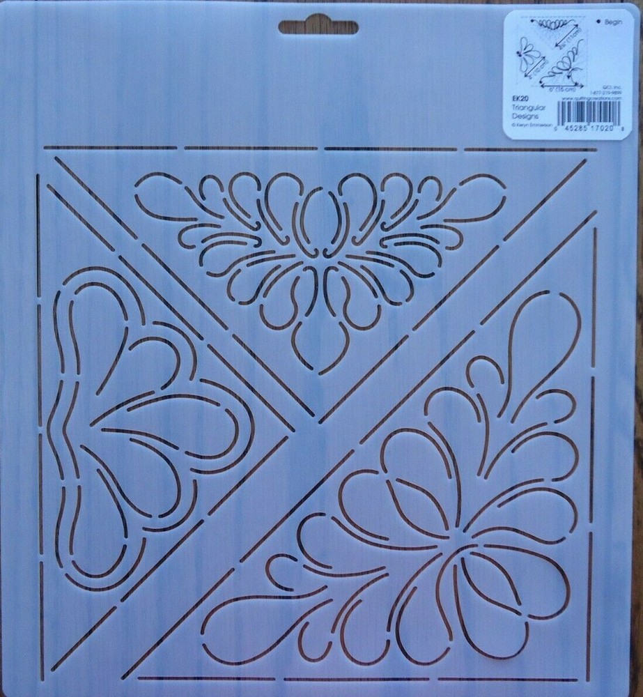 Stencil Quilting Triangular Designs EK20 QC sew quilt stitch template CL