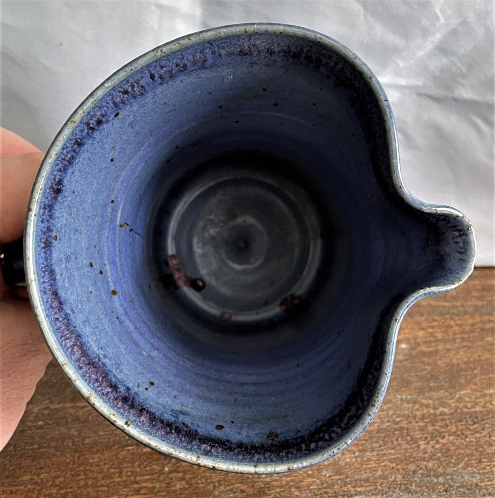 5.75" Studio Art Pottery Pitcher Cobalt Blue Nice Glaze