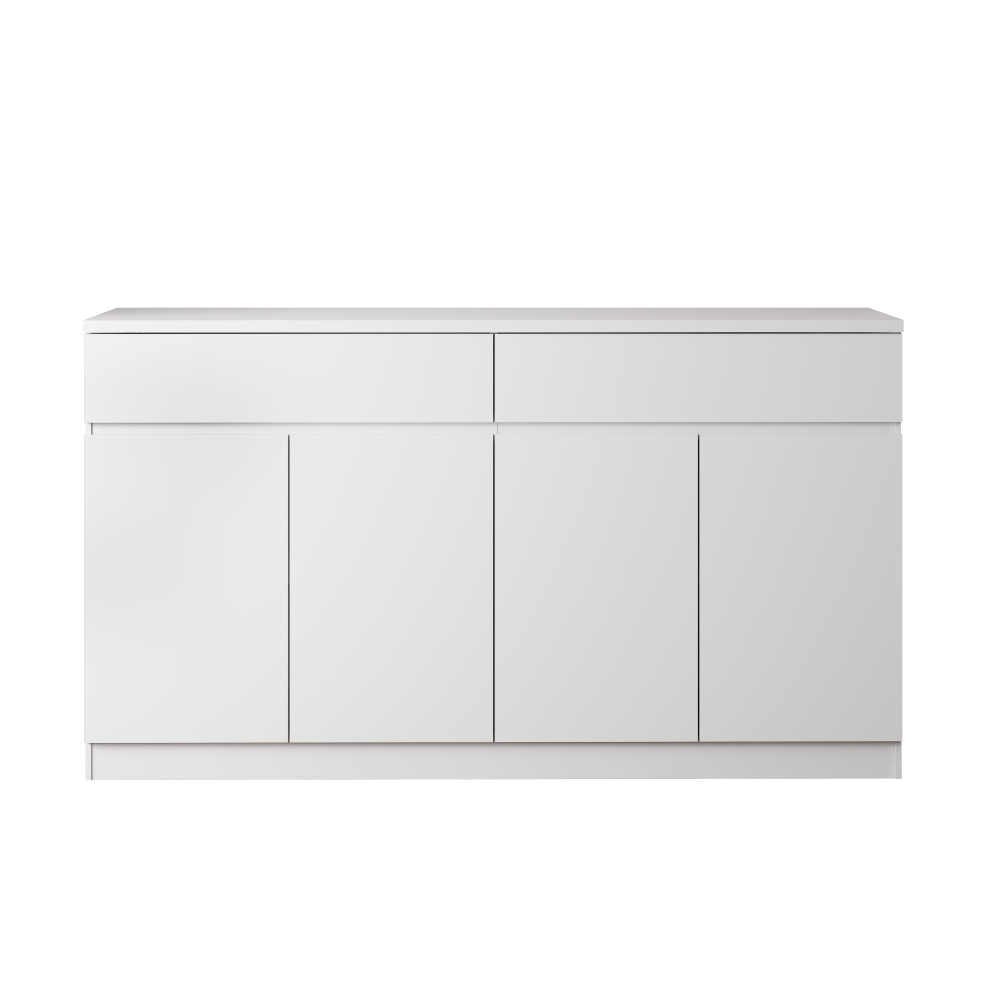 White Sideboard Buffet Cabinet with 2 Drawers 4 Doors Dining Storage