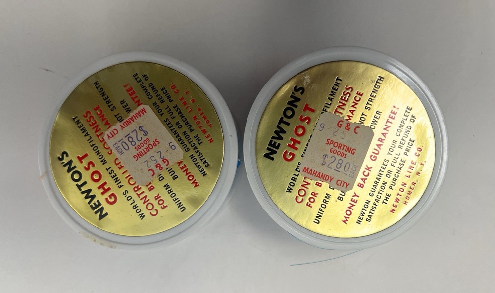 Vintage Newtons Ghost Monofilament 2 Spool Set display case advertisement