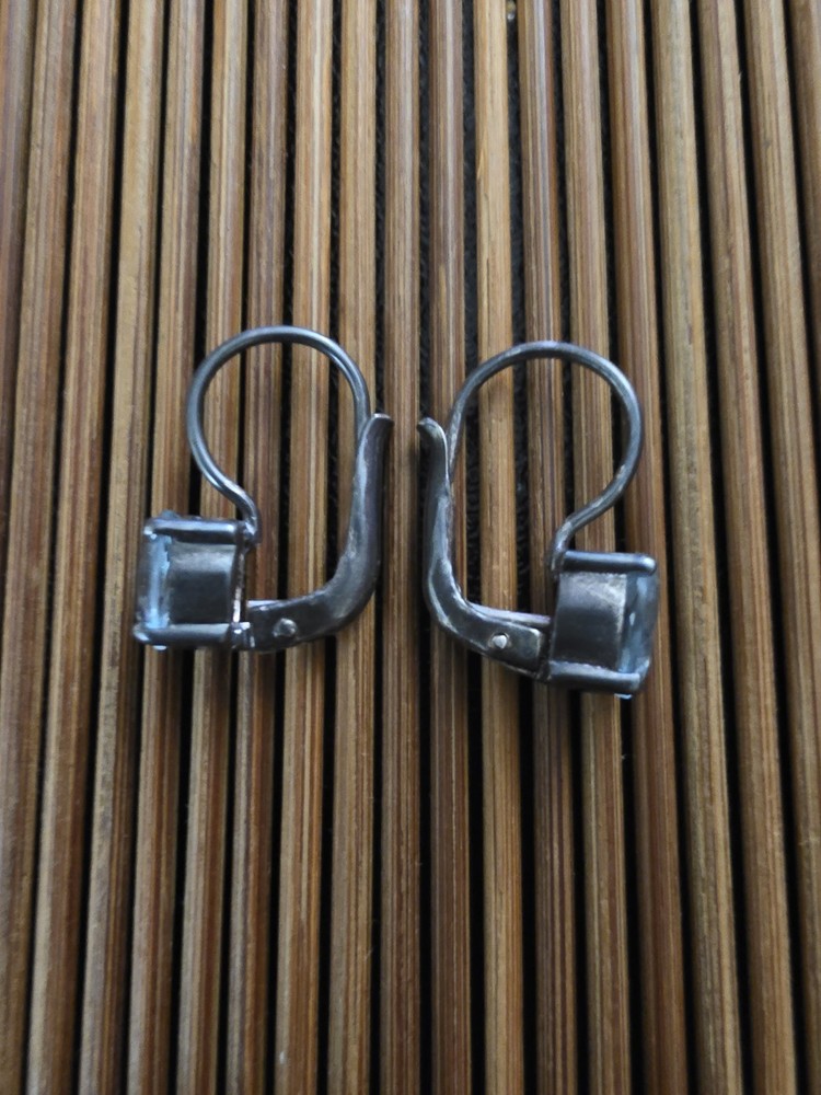 925 Silver Spinel Dangle Earrings (Vintage)