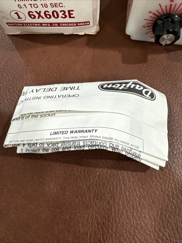 Dayton 6X603E Solid State Time Delay Relay, Range: 0.1-10sec, Input: 120VAC