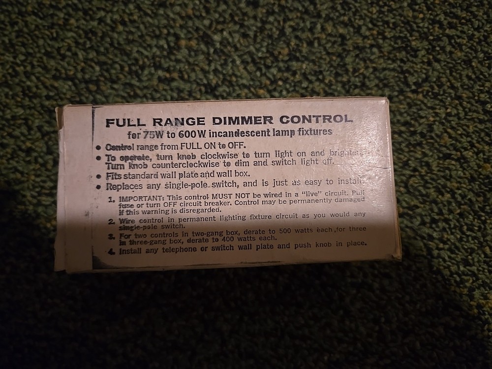 vintage ge dimmer diu61 Single Pole