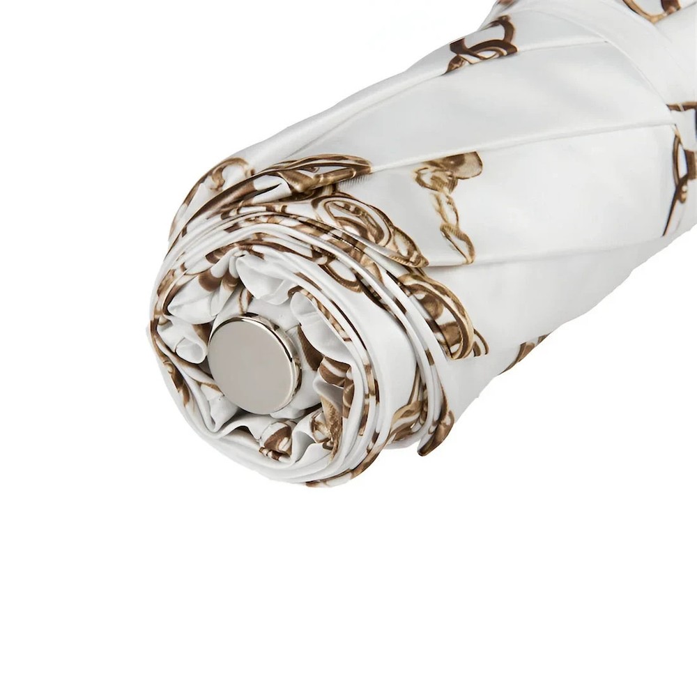 Pasotti Chains Print White Folding Umbrella