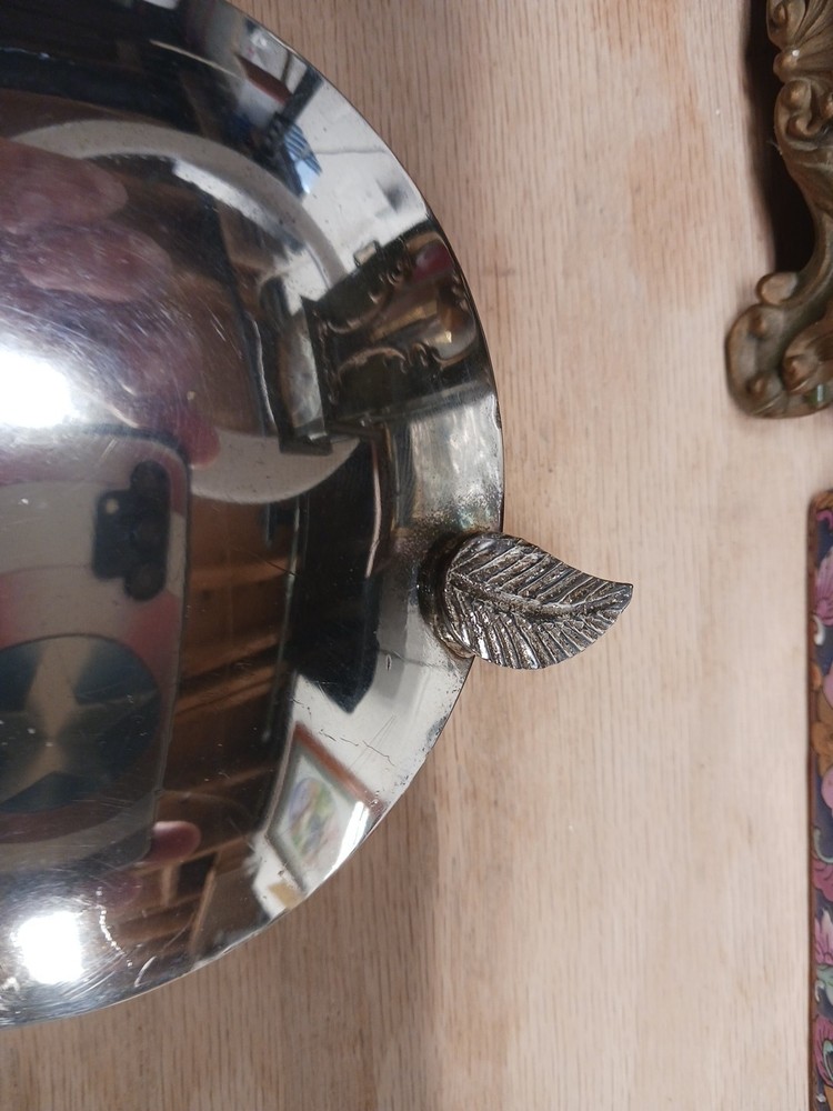 vintage silver plated candle holders With Leaf Handle Cover Lot