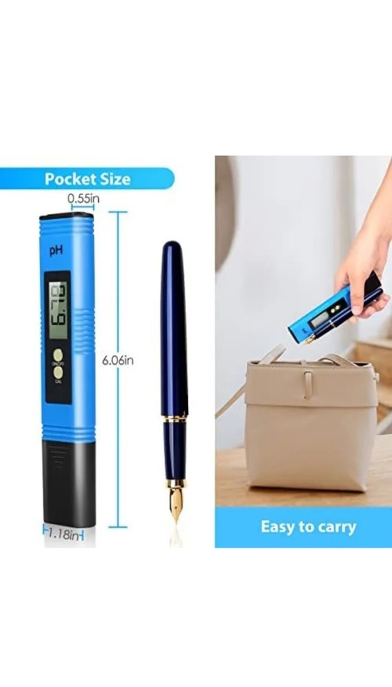 PH Meter 0.01 High Accuracy Pocket Size with 0-14 PH Testing Range PH Tester